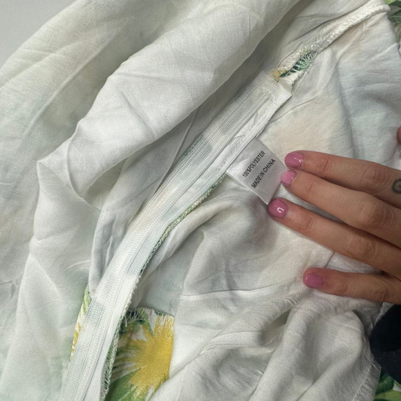 Hello Molly Ruby Seas Green/White/Yellow Floral Midriff Cut Out Romper- US6 - Picture 6 of 11